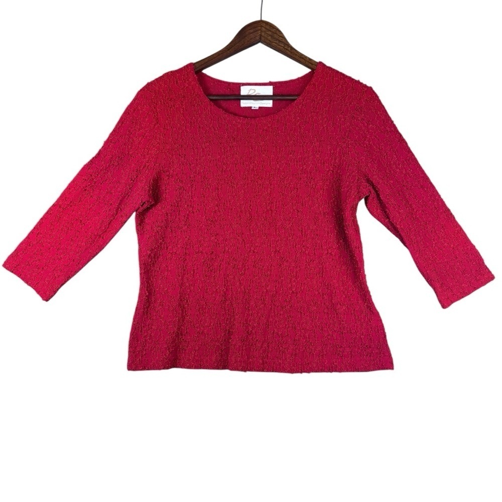 Vintage Robin Clayton Designs Festive Holiday Embroidered Red Shirt Woman’s L - Picture 2 of 14